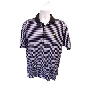Masters Peter Millar Mens Striped Golf Polo Shirt Size Large Short Sleeve